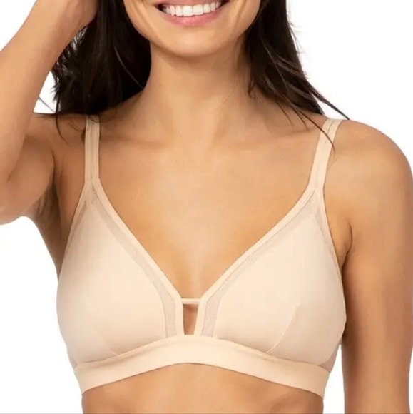 Lively The Mesh Trim 2.0 Wireless Bra - Toasted Almond - Picture 1 of 5